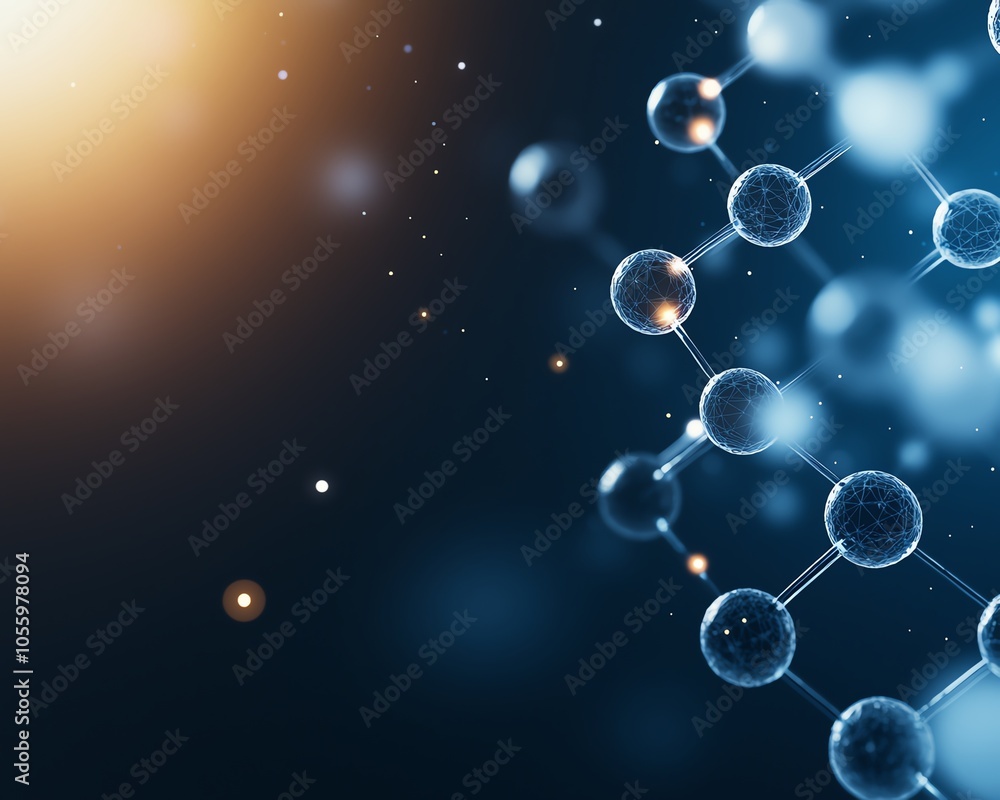 Molecular structure against a vibrant background, illustrating the beauty of science and technology. Molecular structure against a vibrant background, illustrating the beauty of science and technology.