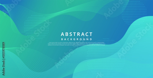 dynamic abstract green liquid color gradient wavy geometric fluid shape background. eps10 vector