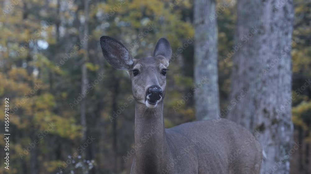 Beautiful Close-Up of Deer in Natural Habitat Wildlife Stock Video. Captivating close-up footage of a graceful deer in its natural habitat, highlighting its delicate features and calm demeanor Beautiful Close-Up of Deer in Natural Habitat Wildlife Stock Video. Captivating close-up footage of a graceful deer in its natural habitat, highlighting its delicate features and calm demeanor