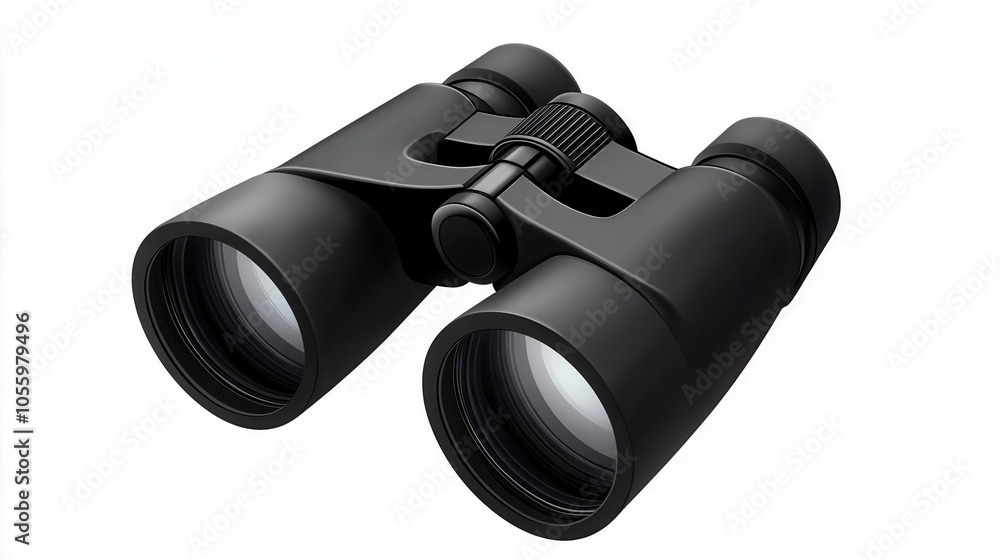 illustration of a pair of binoculars with sleek, modern design, isolated on a plain white backdrop, emphasizing clarity and vision in exploration illustration of a pair of binoculars with sleek, modern design, isolated on a plain white backdrop, emphasizing clarity and vision in exploration
