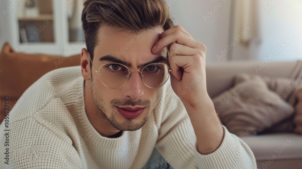 custom made wallpaper toronto digitalPensive guy with glasses

