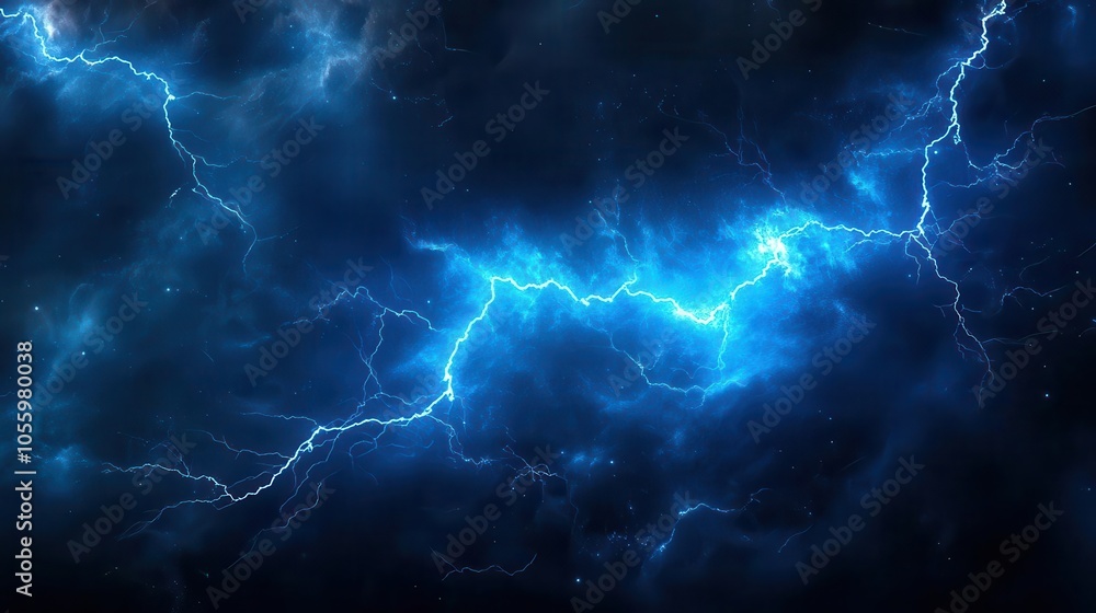 imposing blue lightning bolt dramatically slicing through a darkened sky, radiating raw energy and intensity, capturing the formidable power of nature in a breathtaking display imposing blue lightning bolt dramatically slicing through a darkened sky, radiating raw energy and intensity, capturing the formidable power of nature in a breathtaking display