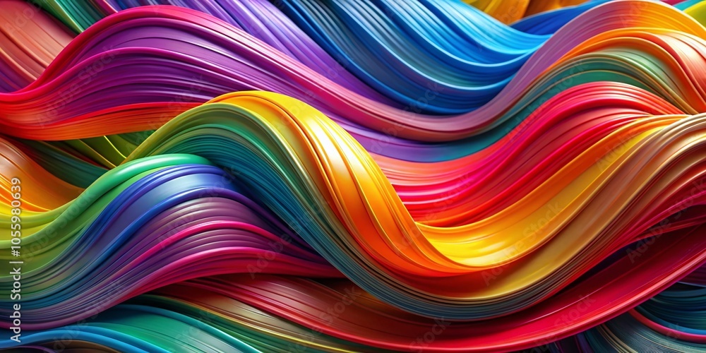 Vibrant 3D Abstract Ribbon Waves in High Dynamic Range for Stunning Visuals Vibrant 3D Abstract Ribbon Waves in High Dynamic Range for Stunning Visuals