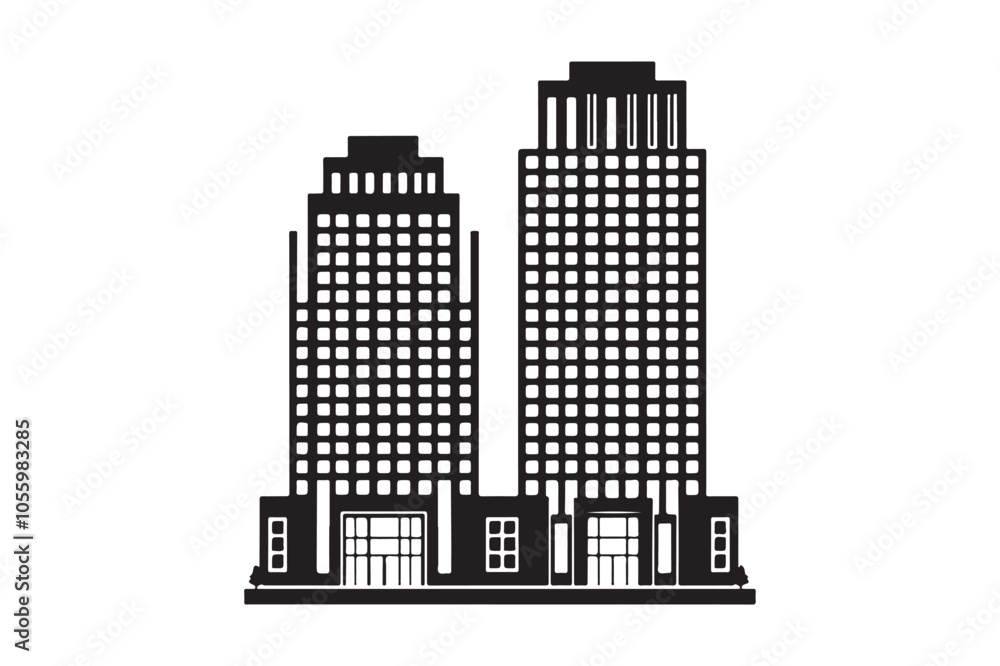 Fototapeta premium Building Vector silhouette 