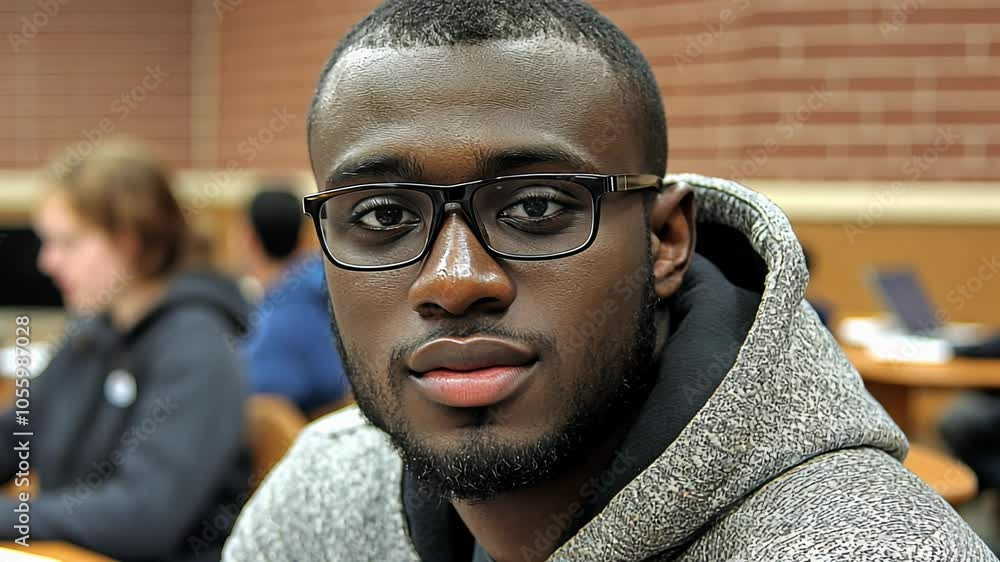 Student Studying in a Library, Focused on Work During the Afternoon in a University Setting Student Studying in a Library, Focused on Work During the Afternoon in a University Setting