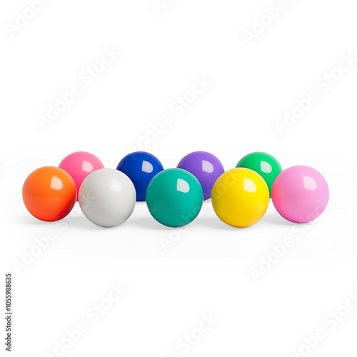 Colorful Beach Ball on a Transparent Background