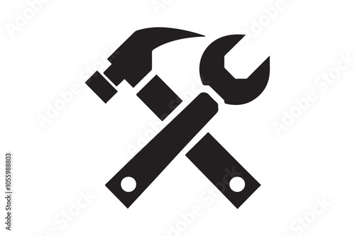 wrench and Hammer tool icon 10.eps