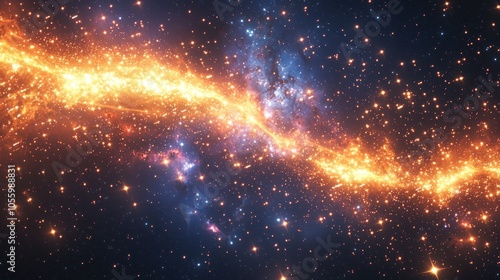 A long, glowing line of stars in the sky