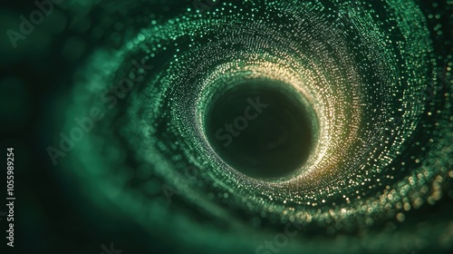A green spiral with a hole in the middle