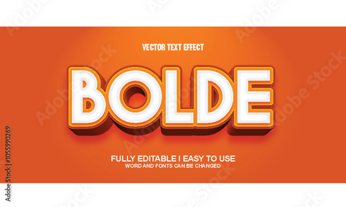 Bolde Fully Editable 3D Vector Text Effect photo