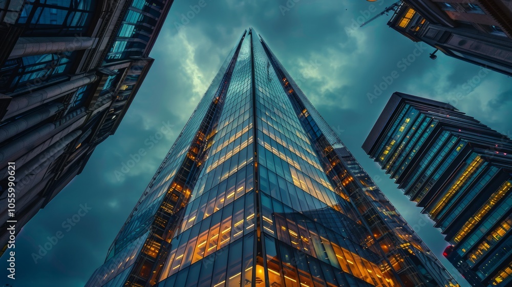 Fototapeta premium low angle view a tower building