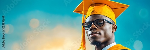 A graduate proudly holding a glowing diploma that radiates light across the inspiring natural landscape symbolizing their academic achievement empowerment and bright future photo