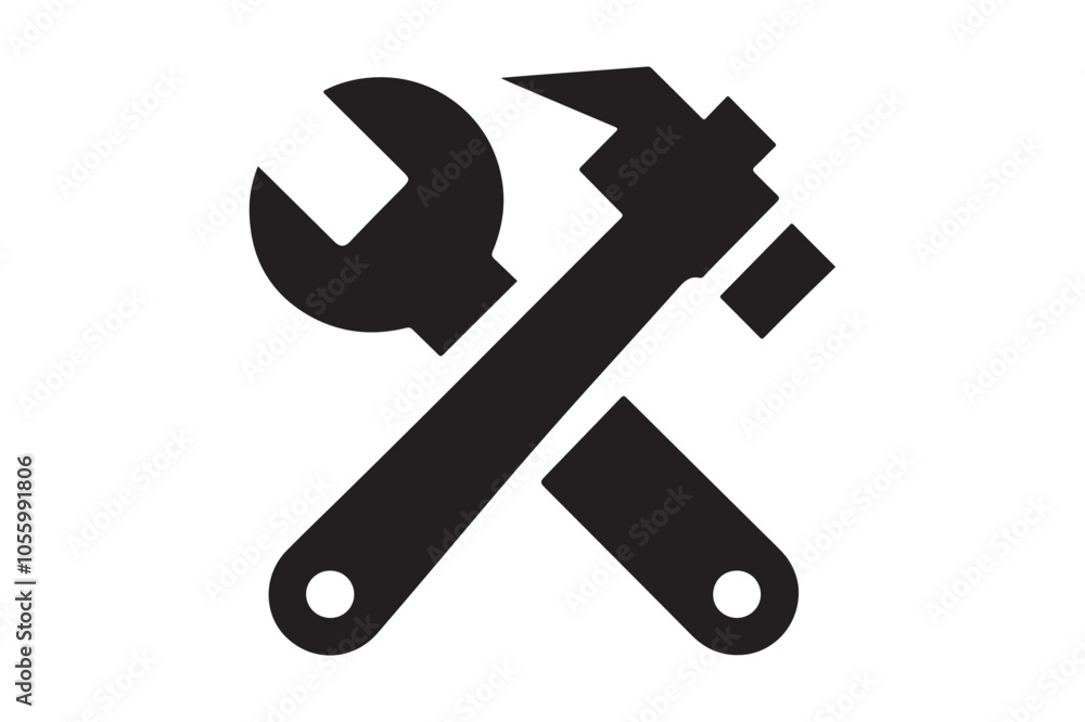 wrench and Hammer tool icon wrench and Hammer tool icon
