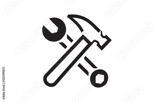 wrench and Hammer tool icon photo