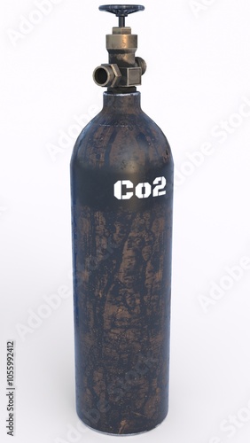 Co2 Gas Cylinder with white background