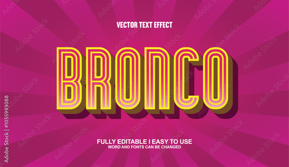 Bronco Fully Editable 3D Vector Text Effect Bronco Fully Editable 3D Vector Text Effect