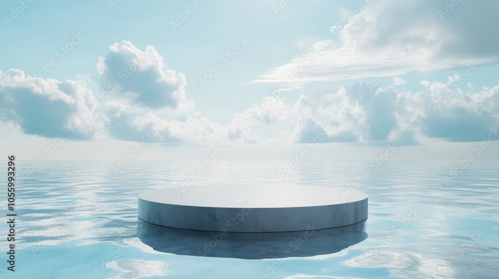 3d render podium over the sea 3d render podium over the sea