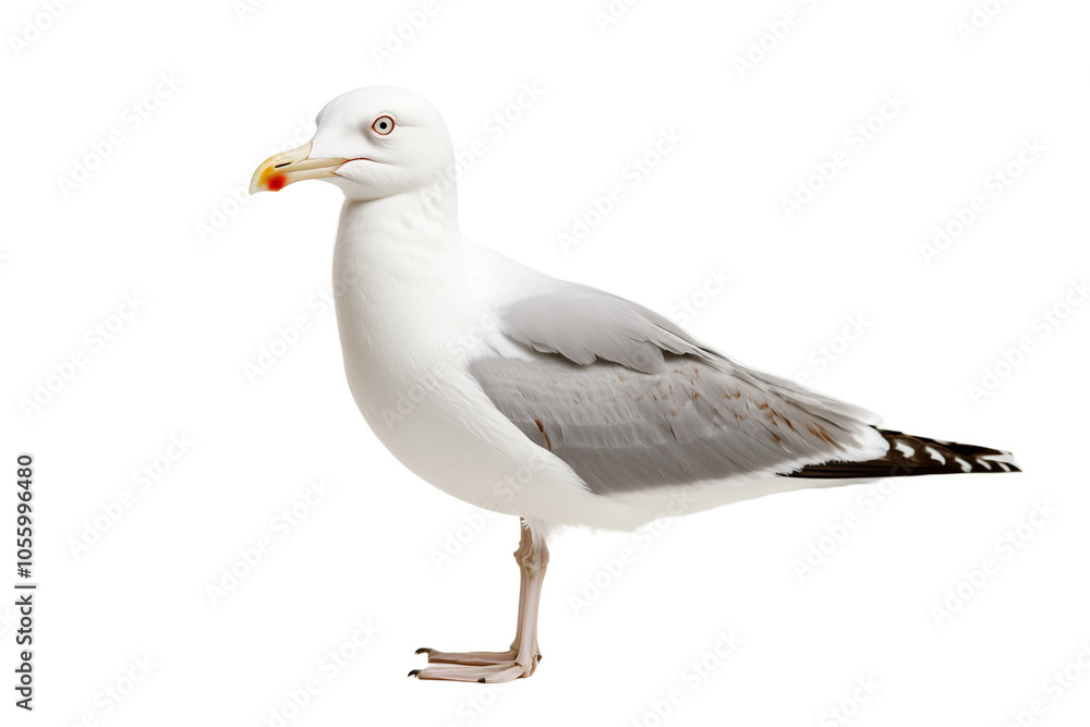 Obraz premium Seagull with White and Grey Feathers