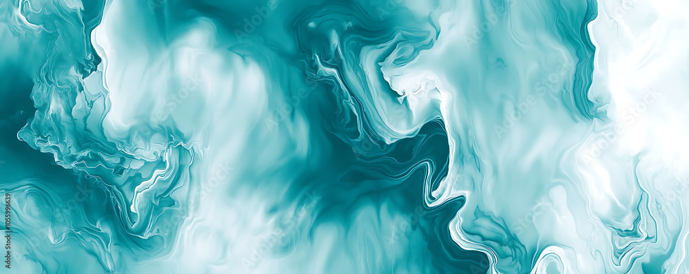 Turquoise and white tie-dye pattern featuring a burst effect, combining fluidity and symmetry Turquoise and white tie-dye pattern featuring a burst effect, combining fluidity and symmetry