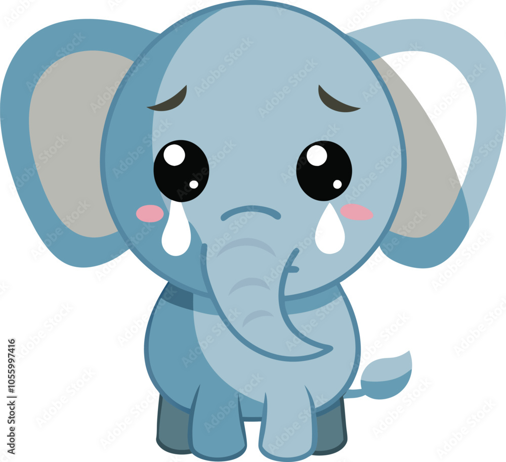 Sad Baby Elephant Vector Design Sad Baby Elephant Vector Design