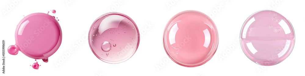 Collection of Pink bubbles isolated on white or transparent background Collection of Pink bubbles isolated on white or transparent background