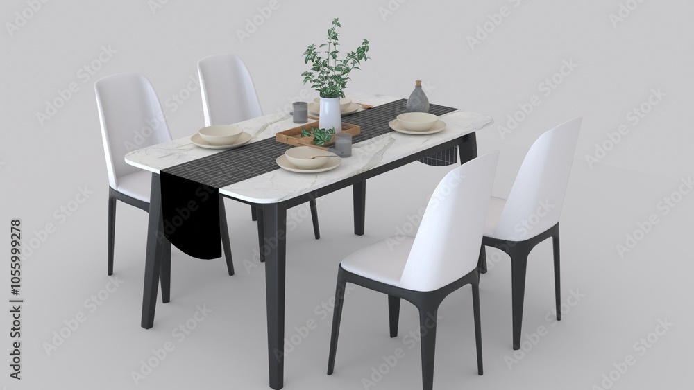 simple dining table with white background simple dining table with white background