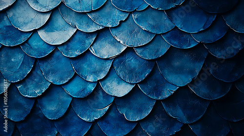 Wallpaper Mural Close-up of a dark blue background featuring detailed dragon scale textures, exuding a mysterious and mythical appeal, ideal for fantasy and mystical themes. Torontodigital.ca