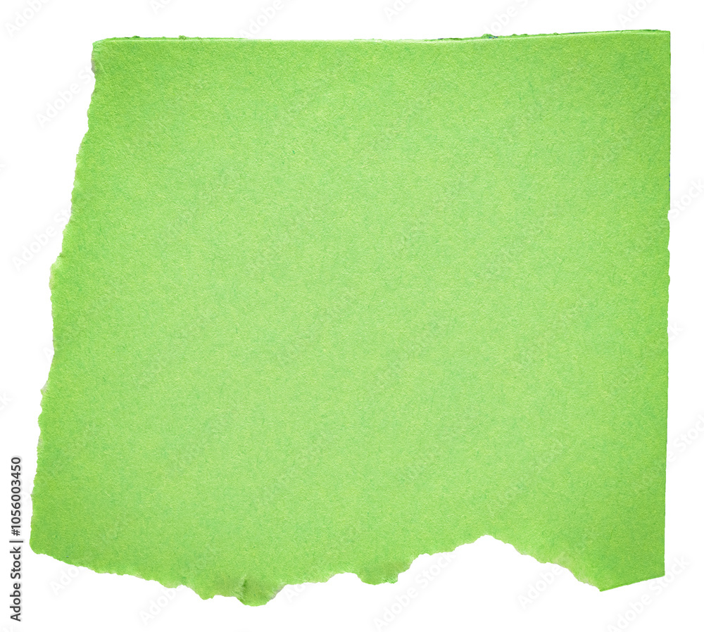 Green isolated cut out torn piece of blank paper note cardboard with texture and copy space for text, transparent png background design element
Green isolated cut out torn piece of blank paper note cardboard with texture and copy space for text, transparent png background design element