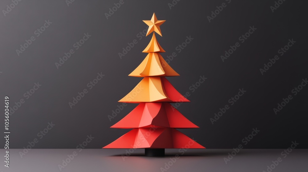 minimalistic 3d red abstract christmas tree minimalistic 3d red abstract christmas tree