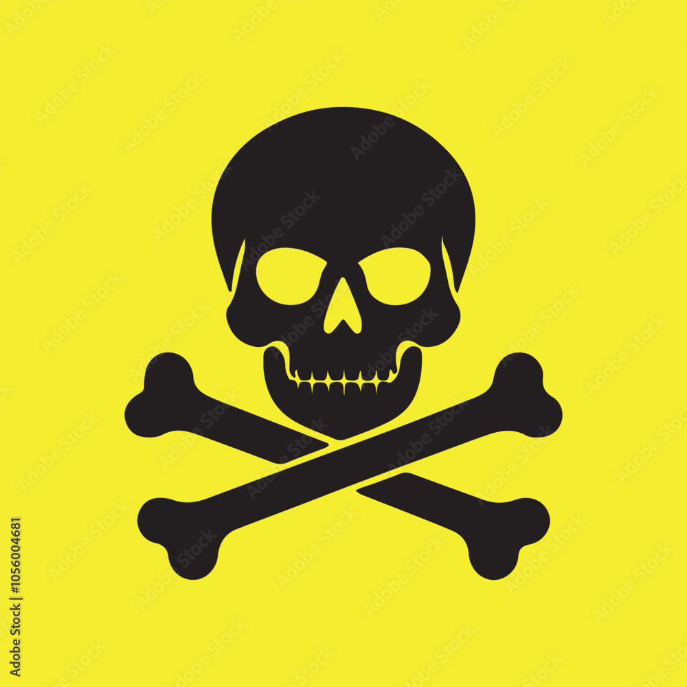 Danger skull sign icon on Yellow background Danger skull sign icon on Yellow background