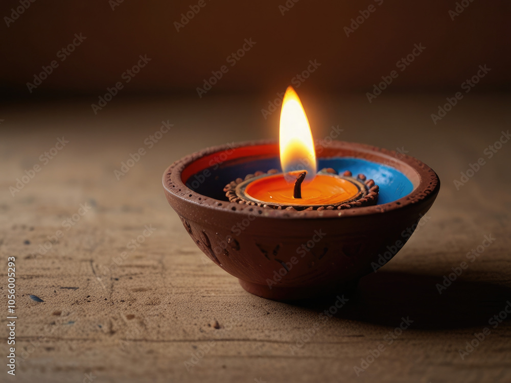 Clay diya lamp isolated Clay diya lamp isolated