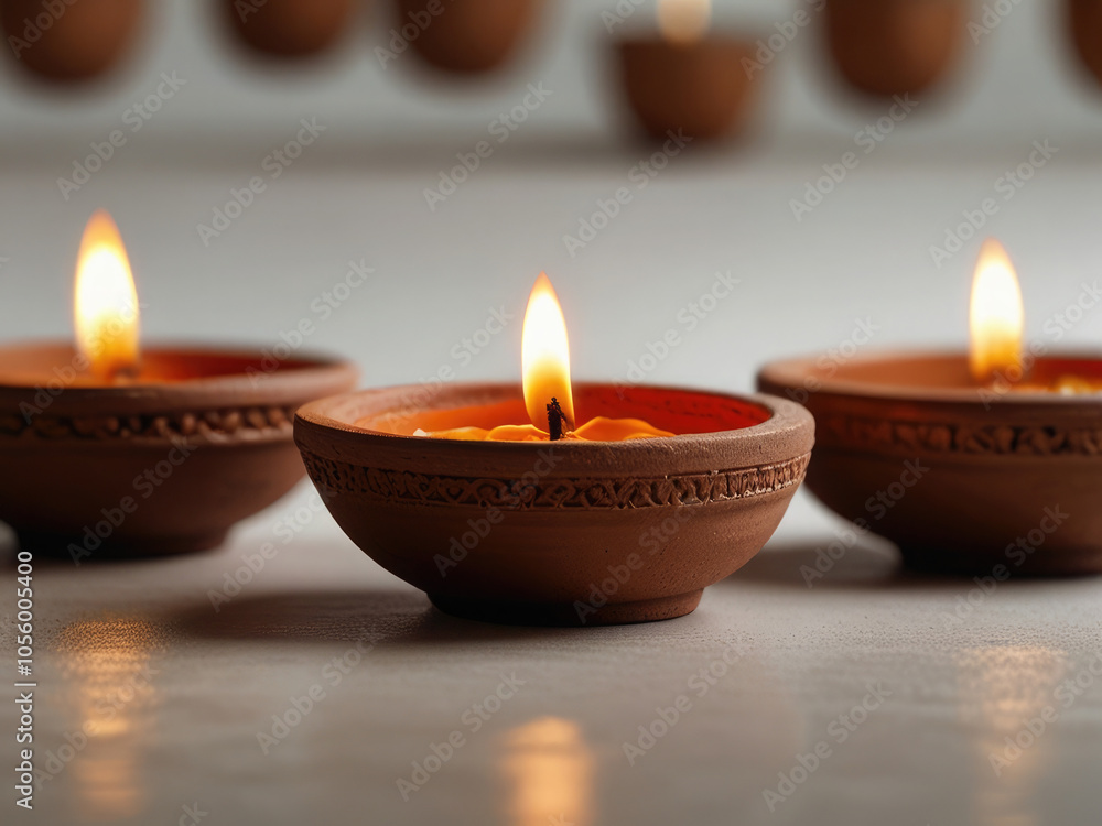 Clay diya lamp isolated Clay diya lamp isolated