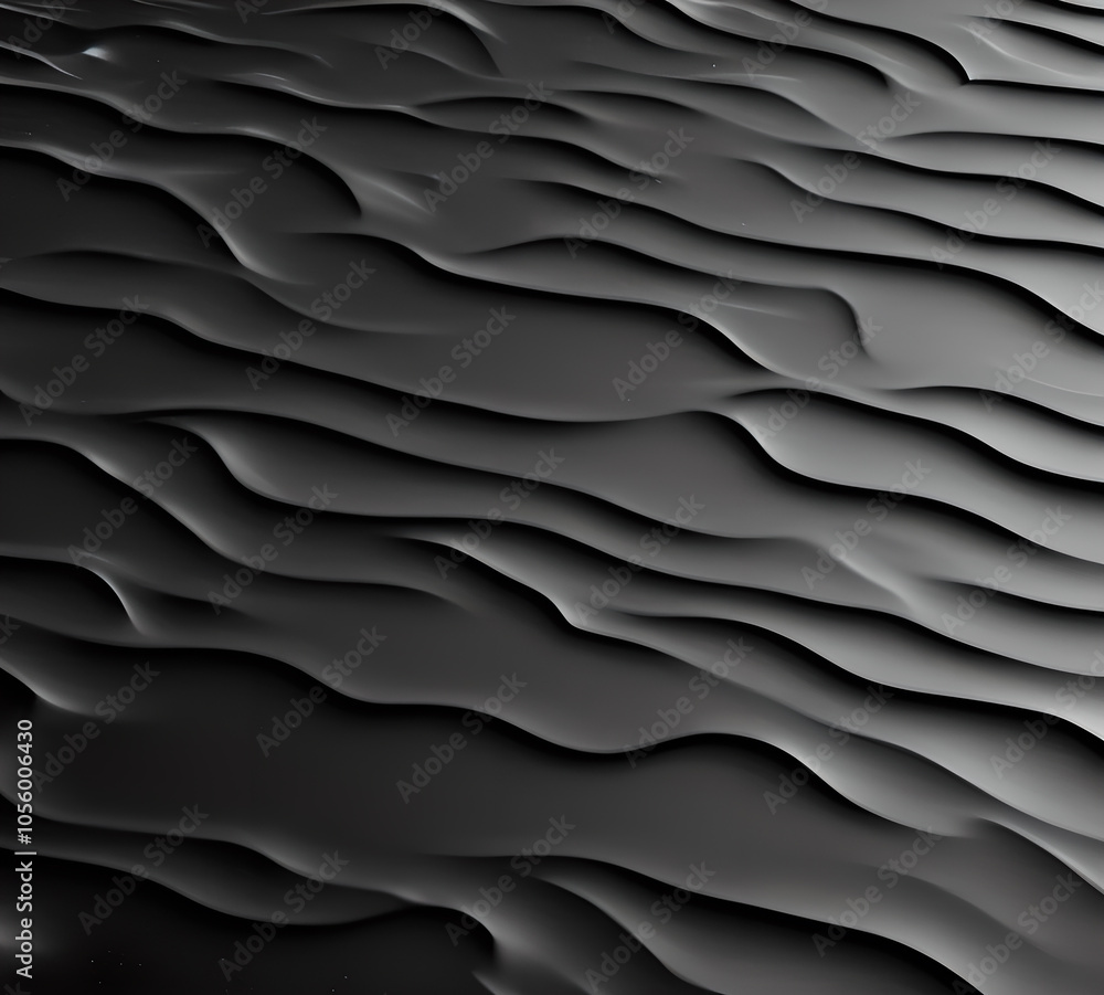 black wavy texture background, soft transition of colors and tones, new format, neat cracks, 8k quality.Generative AI black wavy texture background, soft transition of colors and tones, new format, neat cracks, 8k quality.Generative AI