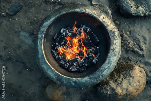 Burning paper of Buddhist Culture.
 photo