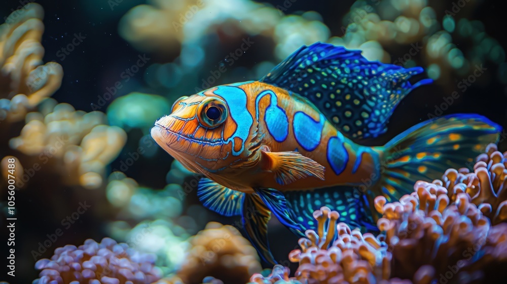 Obraz premium Vibrant fish swimming amidst colorful coral in an underwater reef during daylight
