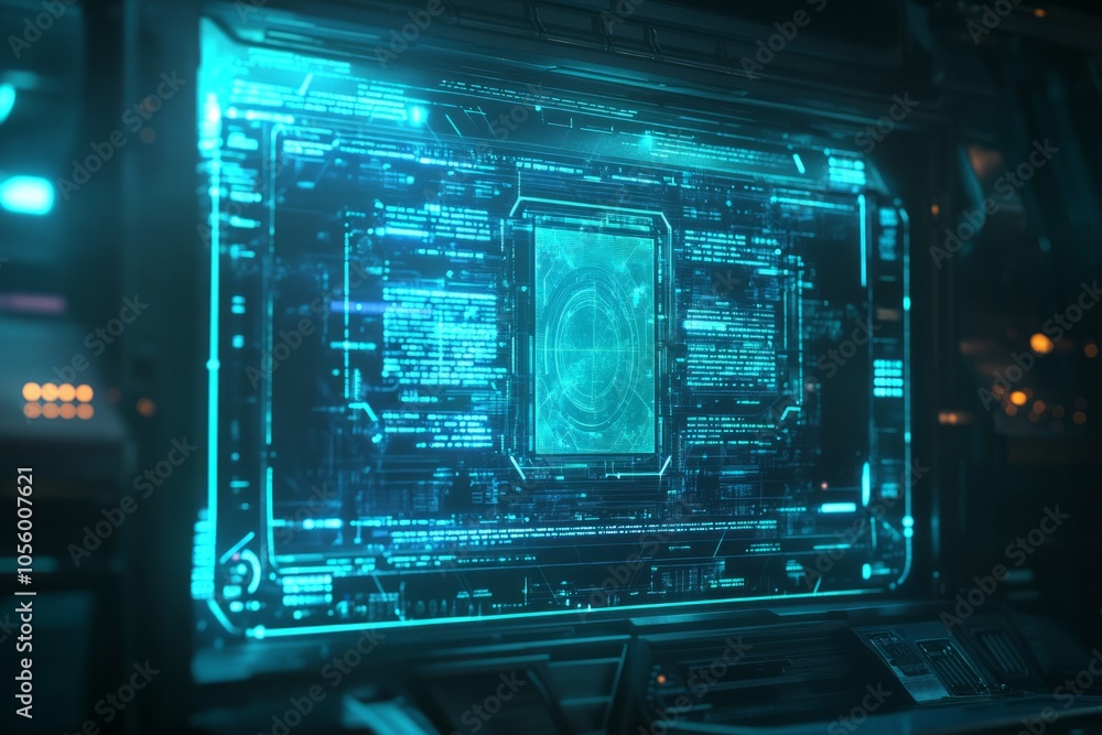 Obraz premium sci-fi and high tech data screen, 