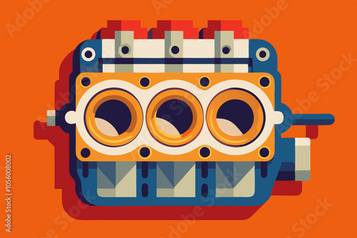 Vehicle Engine Block vector art illustration photo