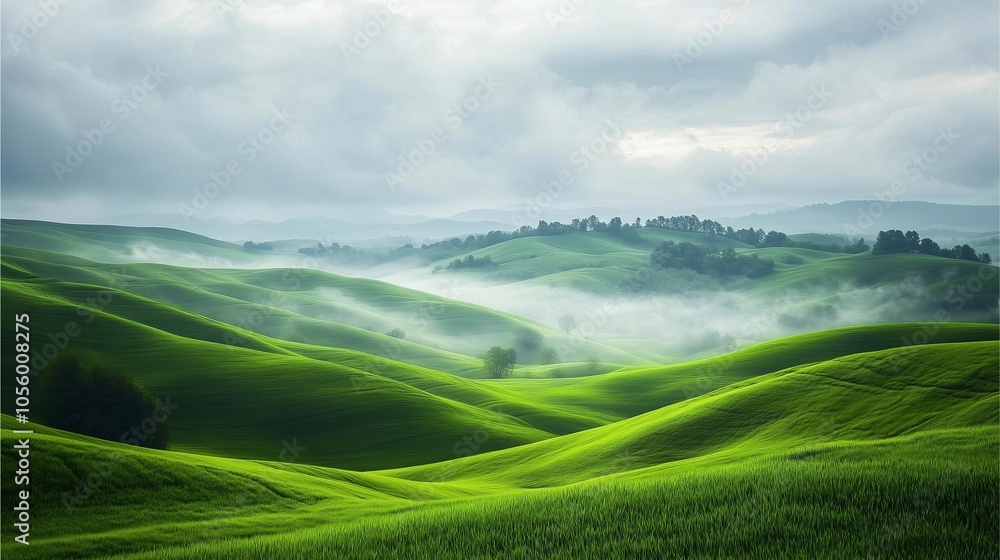 Landscapes heath greenery wide open fields with rolling hills under a cloudy sky, green and earthy tones, and mist gently covering parts of the landscape. Landscapes heath greenery wide open fields with rolling hills under a cloudy sky, green and earthy tones, and mist gently covering parts of the landscape.