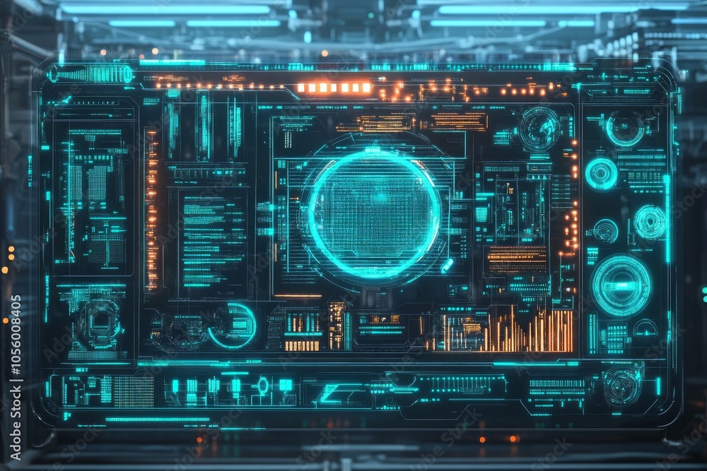 Obraz premium sci-fi and high tech data screen, 