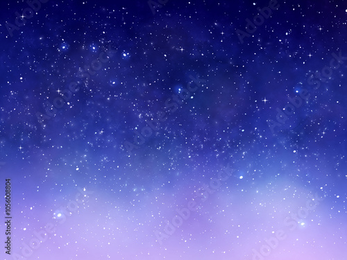 キラキラと輝く星空　紫　イラスト素材