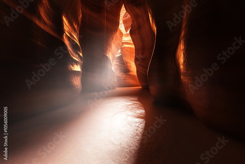 The interior of the narrow walls of the winding Antelope Canyon in Navajo Tribal Park, near Page Arizona.
