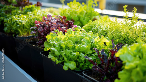 Fresh Green Plants in Stylish Planters