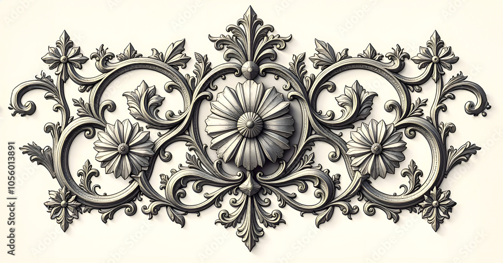 illustration of a baroque border motif illustration of a baroque border motif