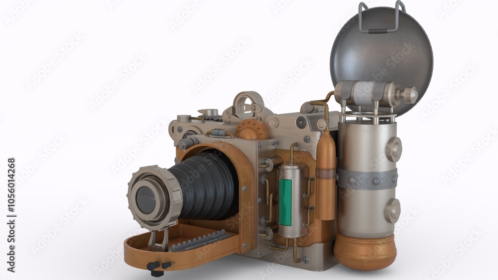 steampunk camera with white background steampunk camera with white background