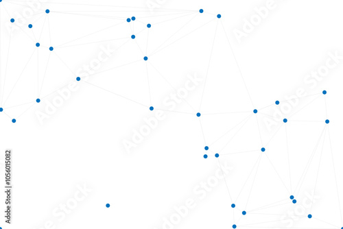 Futuristic Blue Network Background with Connected Dots and Lines – Abstract Digital Technology Pattern Featuring Glowing Nodes and Geometric Connections, Perfect for Modern Tech-Themed Designs and Vis