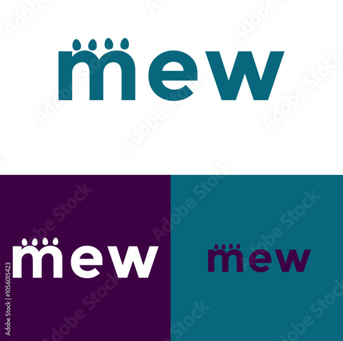 mew letter logo for animal company, Creative and modern mew letter logo.
