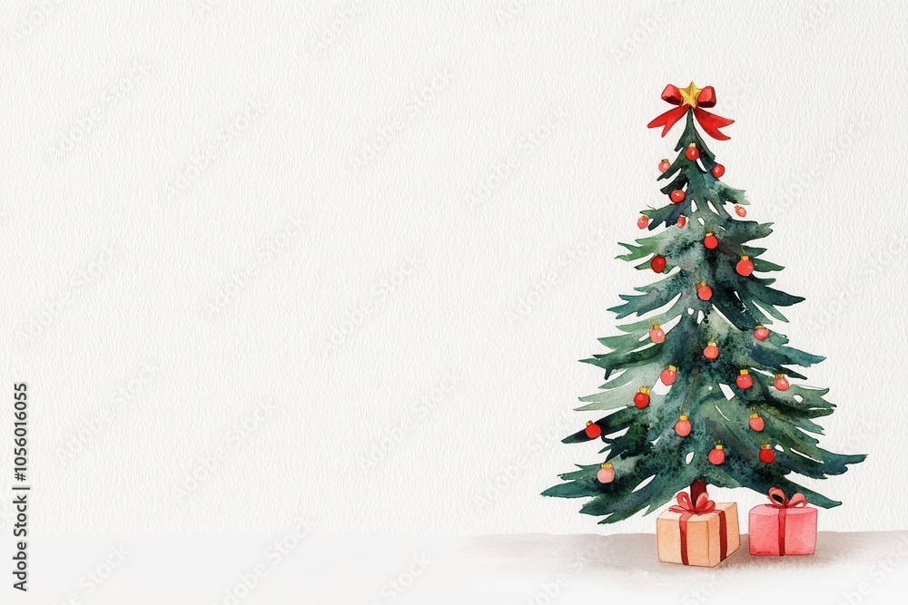 Colorful Christmas tree with presents on a white isolated background. Colorful Christmas tree with presents on a white isolated background.