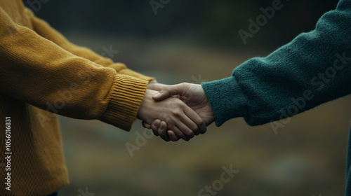 Wallpaper Mural Closeup of two hands shaking  symbolizing trust  friendship  and partnership Torontodigital.ca