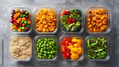 Wallpaper Mural Colorful Healthy Meal Prep Options in Containers Torontodigital.ca