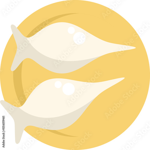 Khinkali lying on plate icon, georgian cuisine dish vector illustration